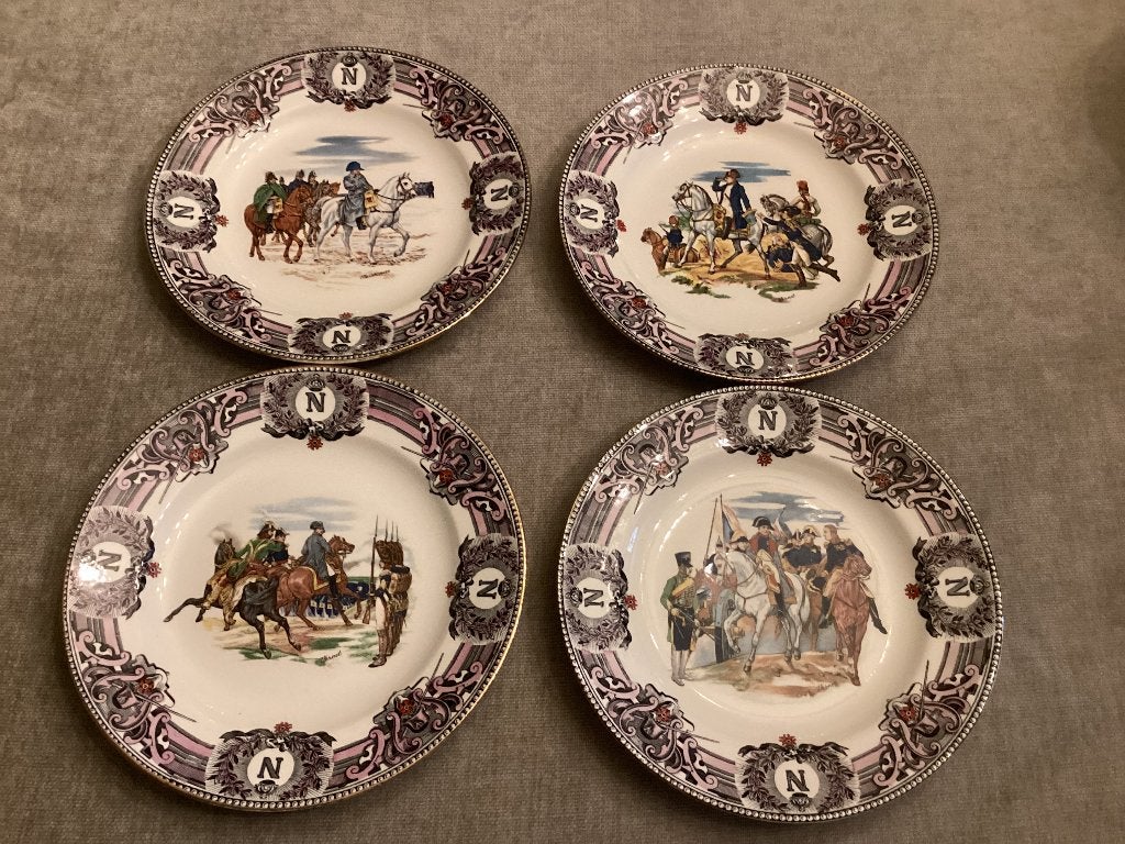 Set 4 vintage/antieke bordenNapoleon-Boch Frères, 65€., Antiek en Kunst, Ophalen