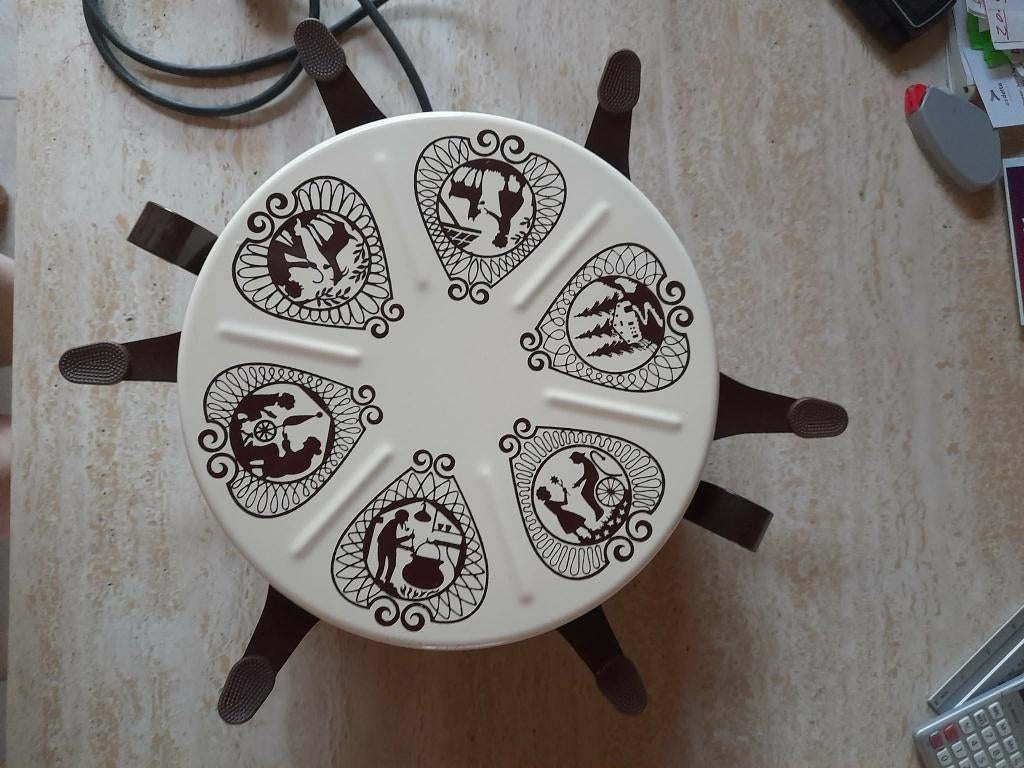 Mooi versierde elektrische gourmetset, Elektronische apparatuur, Gourmetstellen, Gebruikt, 4 t/m 7 personen, Ophalen of Verzenden