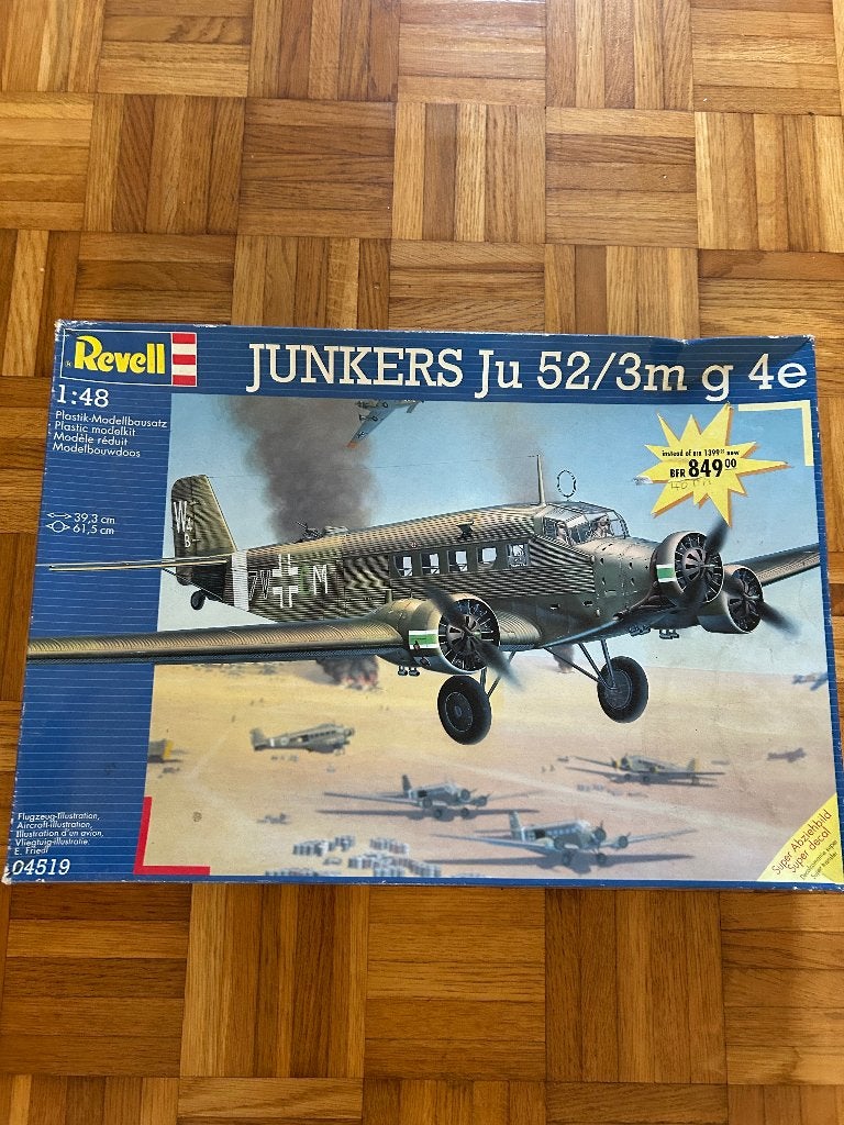 Revell Junkers 52/3m g 4e 1/48, Ophalen of Verzenden, Zo goed als nieuw, Vliegtuig, Revell