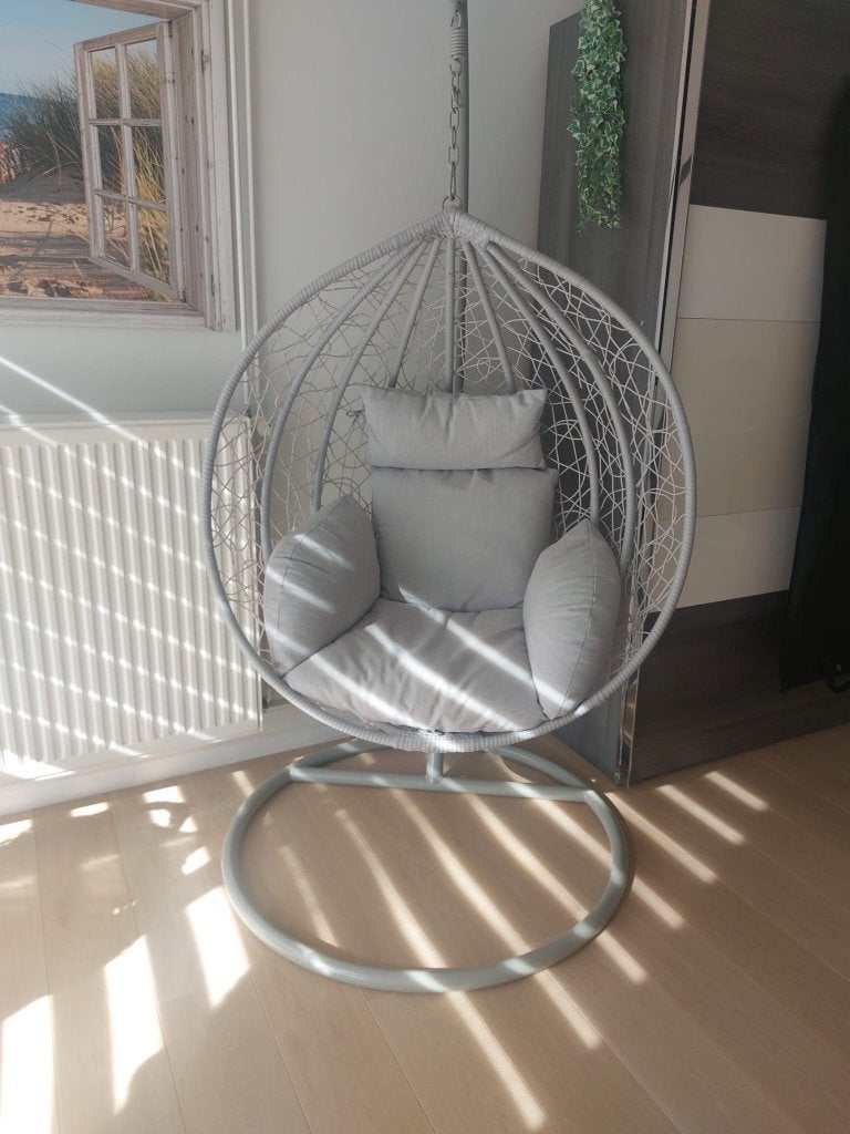 Hangstoel grijs, Maison & Meubles, Chaises, Gris, Synthétique, Comme neuf, Enlèvement