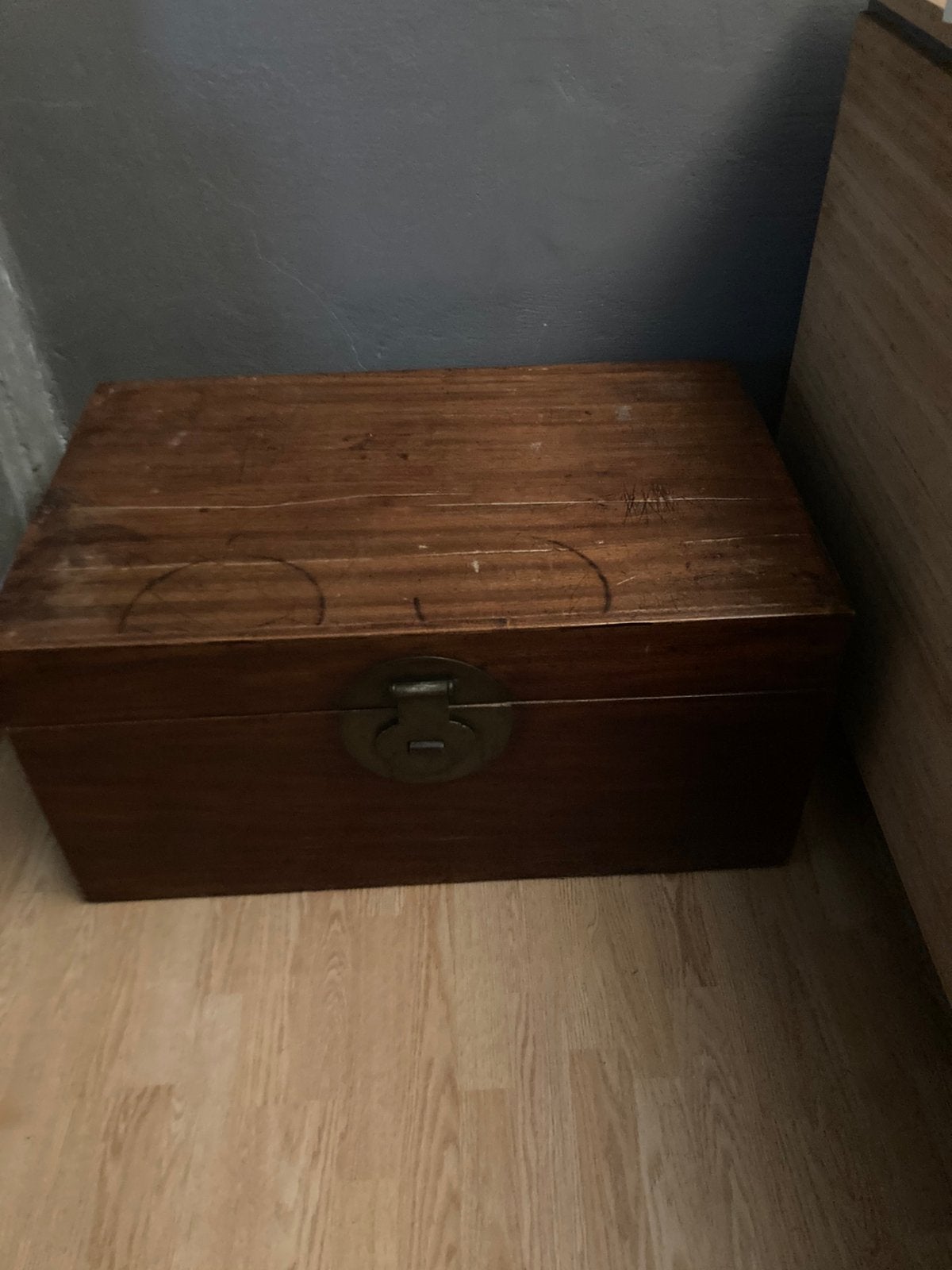 Houten koffer, Ophalen, Gebruikt