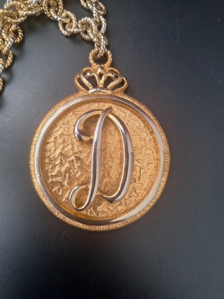 Vintage gouden halsketting, Met hanger, Ophalen of Verzenden, Zo goed als nieuw, Zilver