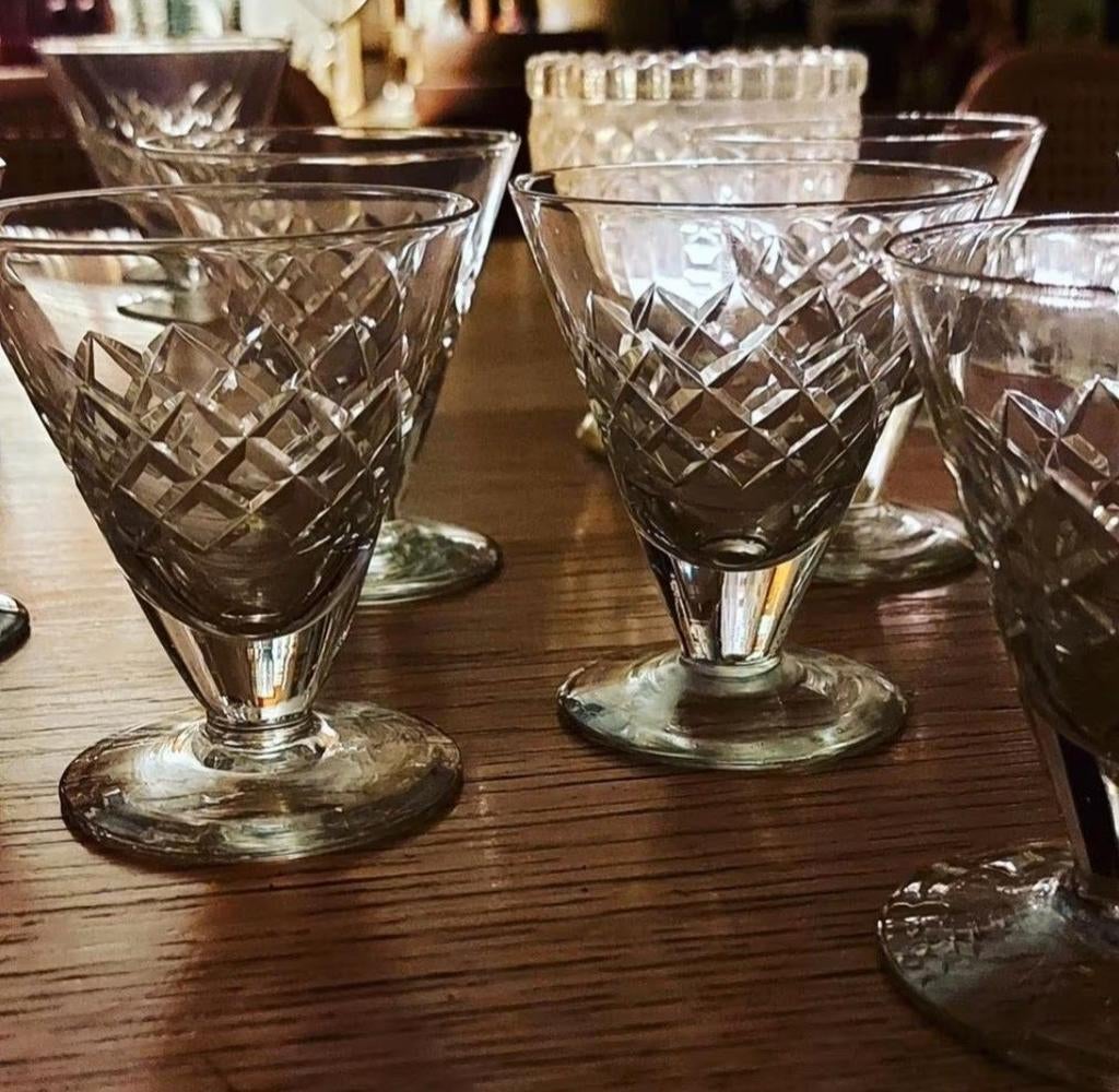 10 kristallen wijnglazen, Ophalen of Verzenden