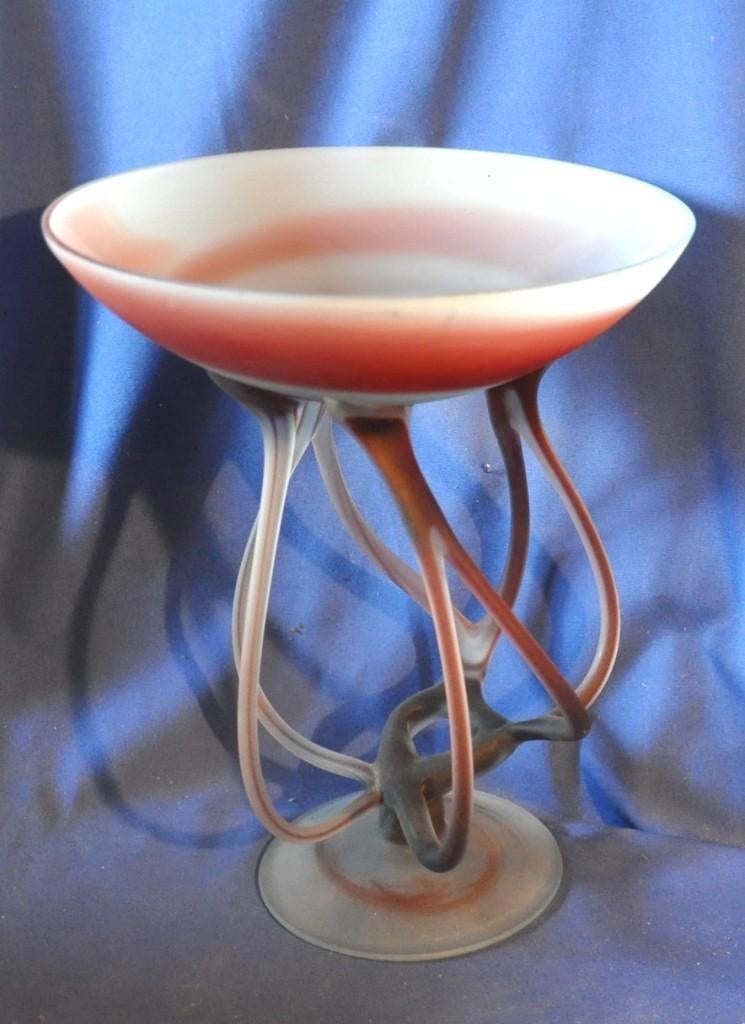 vase sur pied de jozefina krosno pologne, Antiquités & Art, Enlèvement ou Envoi