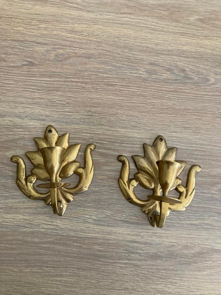 2 Vintage wand kandelaars, Ophalen of Verzenden
