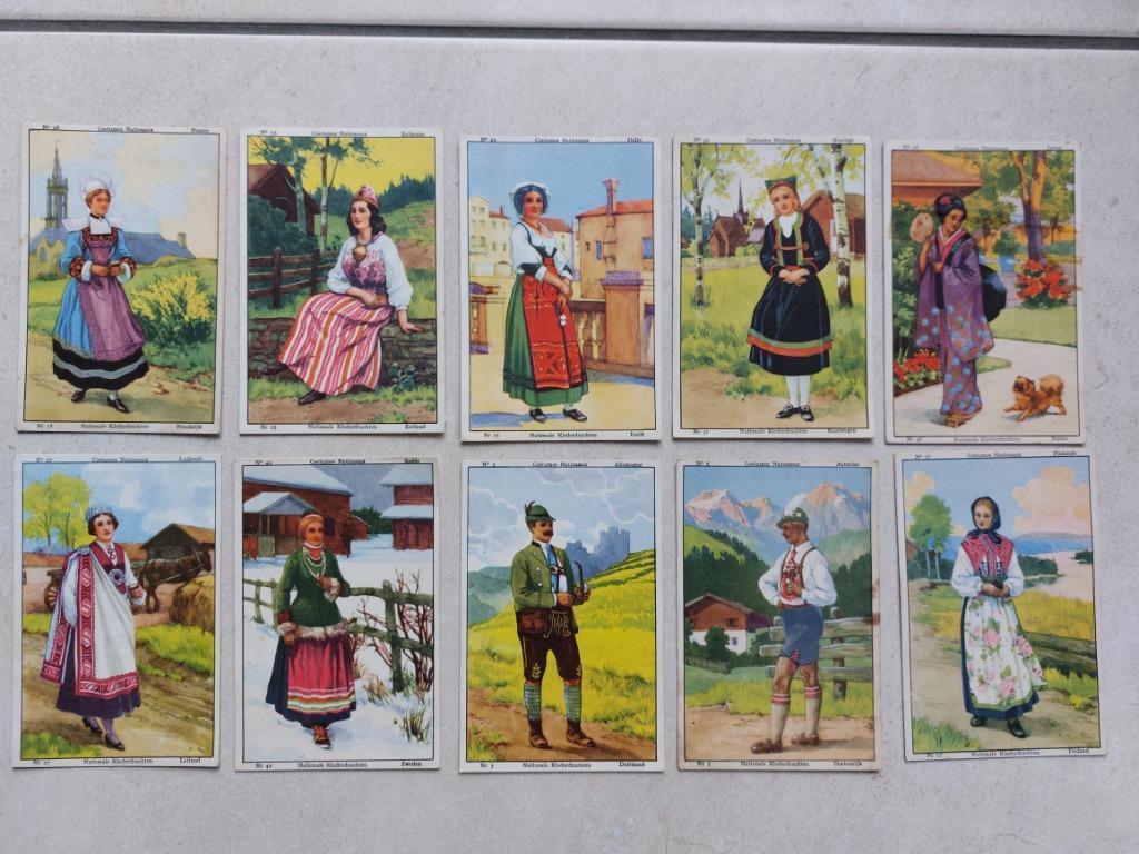 10 oude prenten: Nationale klederdrachten (Meurisse), Verzamelen, Verzenden