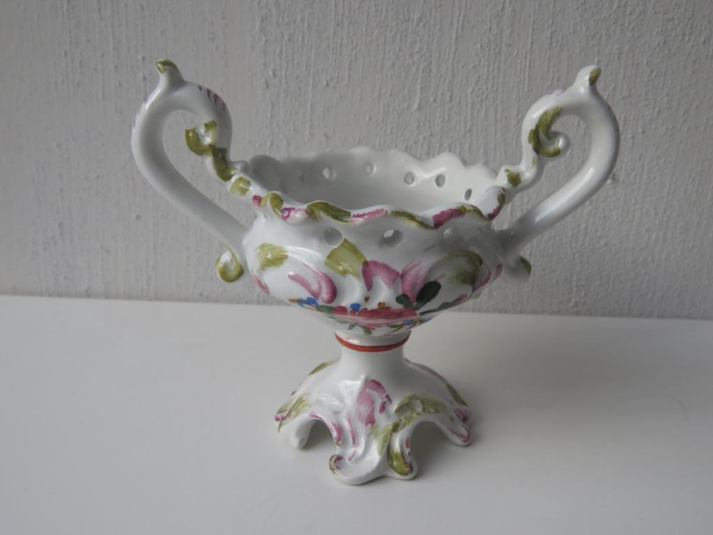 Vintage Italy porselein miniatuur kelk vaas, Antiek en Kunst, Antiek | Porselein, Ophalen of Verzenden