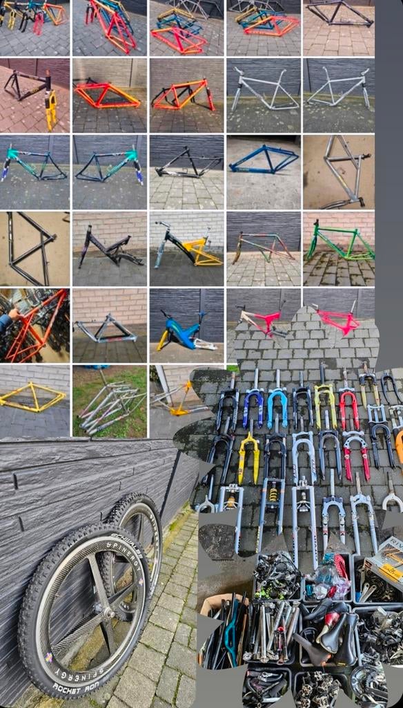 Pièces de VTT rétro, cadres, essieux, groupes, fourches, Enlèvement, Cadre, Carbone