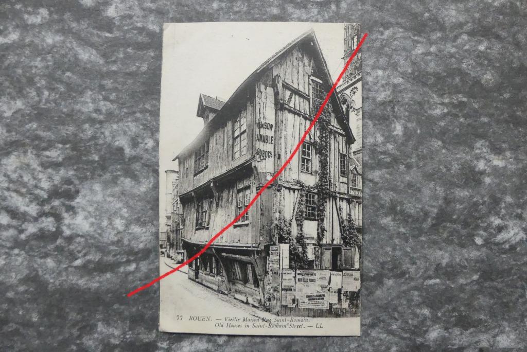 Postkaart 9/6/1919 Rouen, Rue Saint Romain, Frankrijk, Collections, Enlèvement ou Envoi, Avant 1920, Affranchie, France
