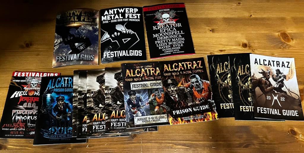 14 metal festival guides Alcatraz, Antwerpen, Deinze, Ophalen of Verzenden, Zo goed als nieuw