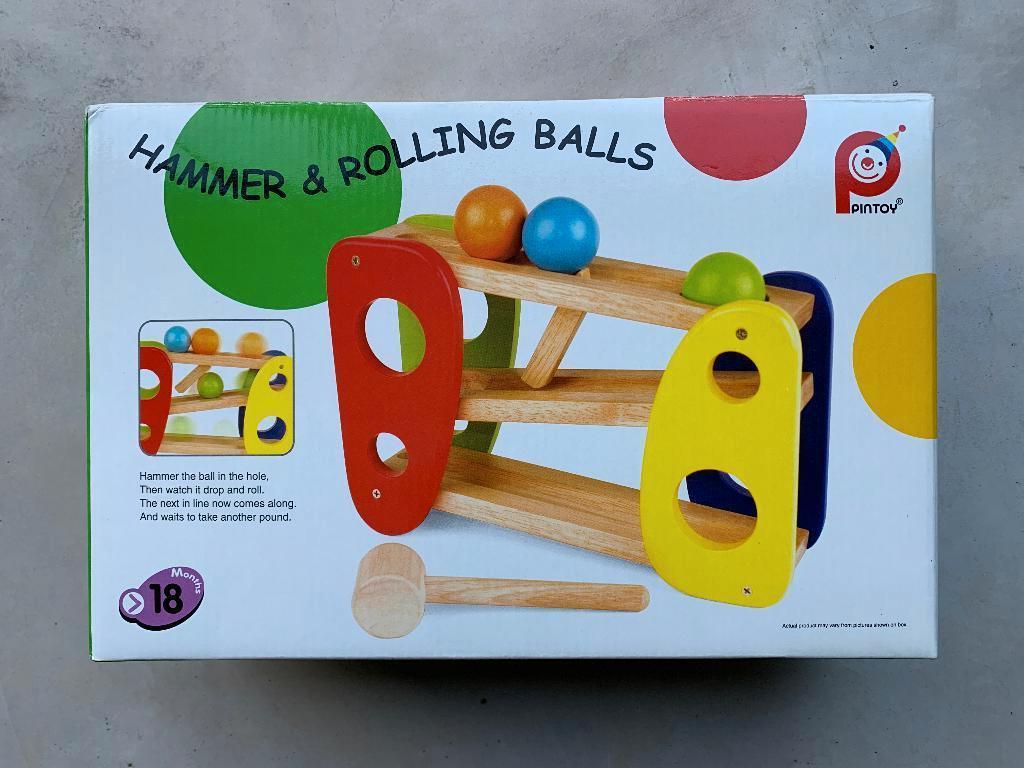 Hammer & Rolling Balls - Pintoy - Rollende ballen met hamer, Kinderen en Baby's, Ophalen of Verzenden, Gebruikt, Duw- of Trekspeelgoed