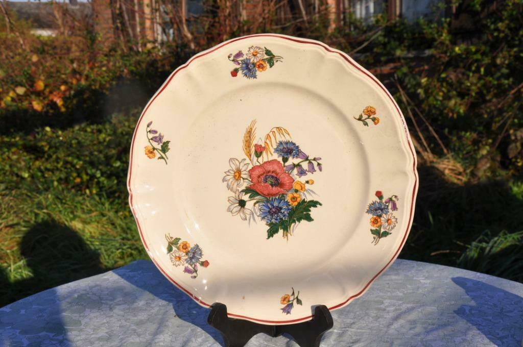 §  plat rond sarreguemines decor agreste, Antiquités & Art, Enlèvement ou Envoi