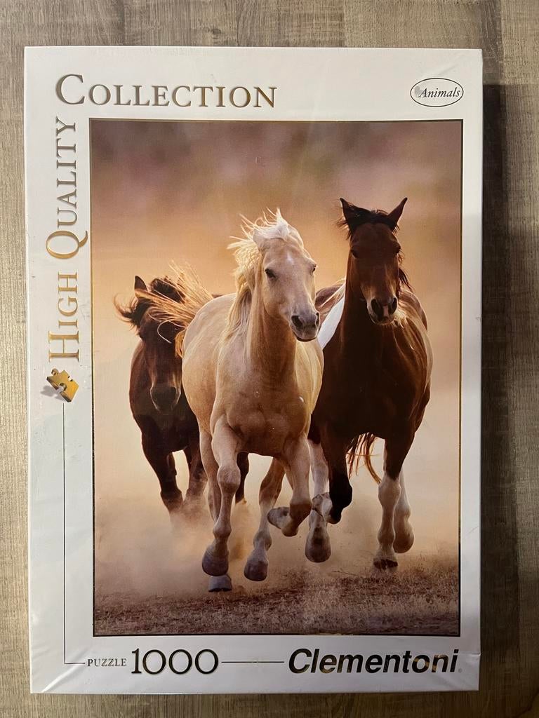 Clementoni puzzel paarden 1000 stukjes, Enlèvement, 500 à 1500 pièces, Neuf, Puzzle