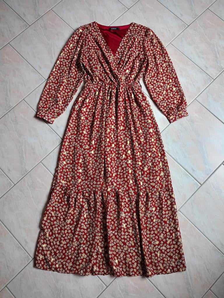 Robe en voile, Rouge, Taille 36 (S), Comme neuf, Elissa