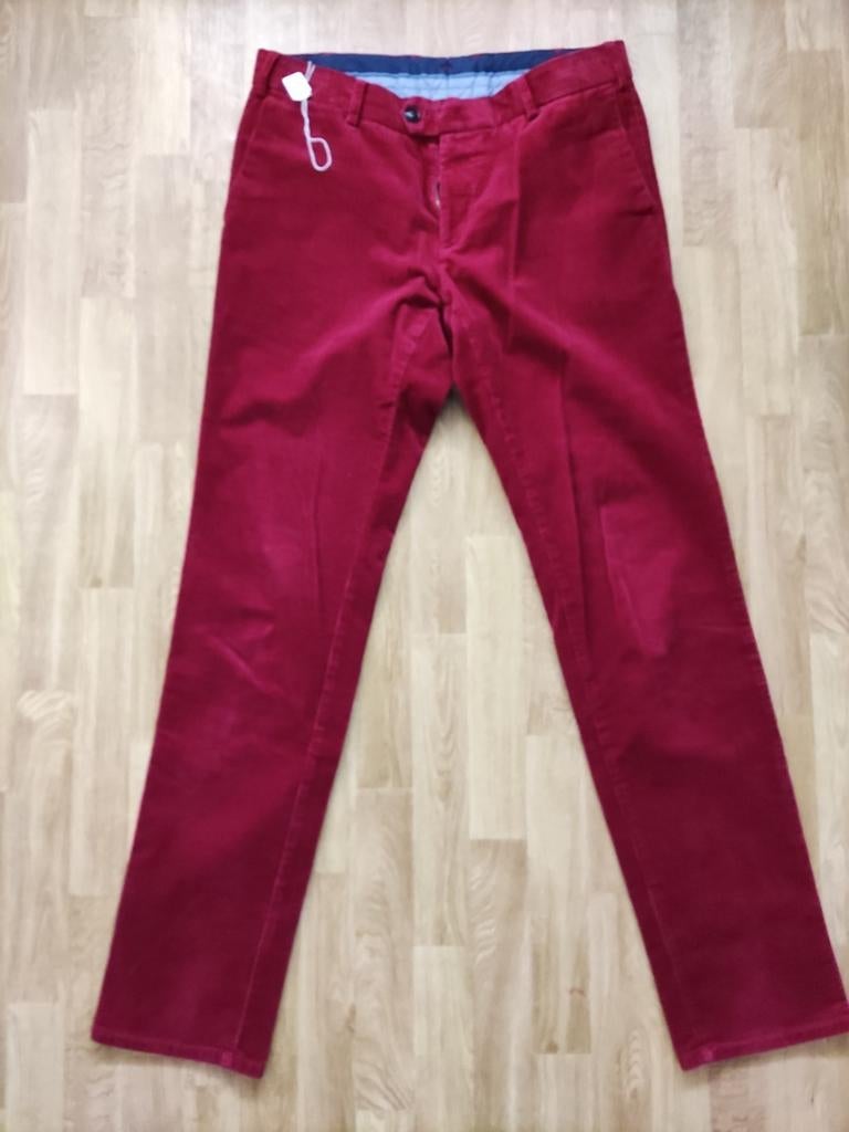 ZILTON broek in rood ribfluweel, w: 33 / L: 36, Ophalen of Verzenden, Zo goed als nieuw, Rood