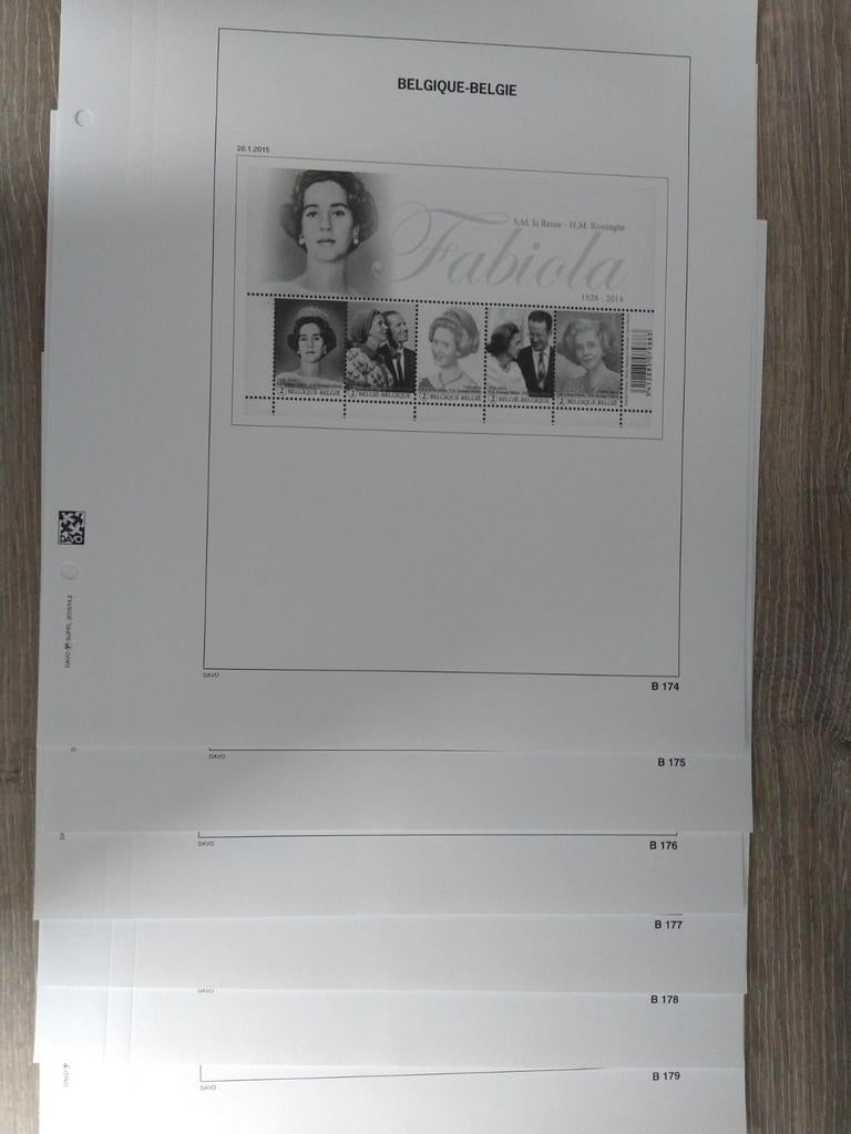Davo  België supplement bladen 2015 voor blokken ( nieuw), Postzegels en Munten, Postzegels | Toebehoren, Ophalen of Verzenden