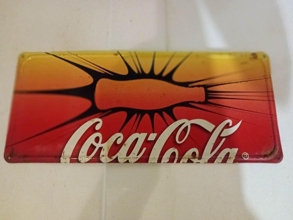 metaal plaat coca cola, Verzamelen, Ophalen of Verzenden, Zo goed als nieuw, Reclamebord
