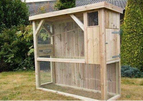 Grande volière en bois panoramique cage perruche voliere XXL, Dieren en Toebehoren, Verzenden, Nieuw