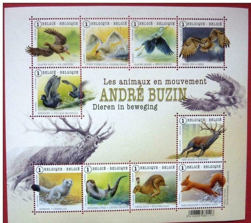 2015- 10 X 1.63 € ANDRE BUZIN DIEREN IN BEWEGING, Frankeerzegel, Ophalen of Verzenden, Postfris, Overig
