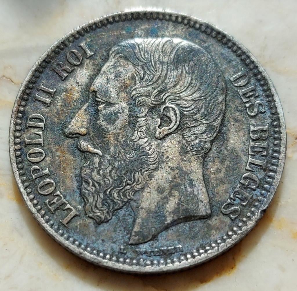 2 Francs 1867 Leopold II / Kwaliteit !, Postzegels en Munten, Zilver, Ophalen of Verzenden, Losse munt, Zilver