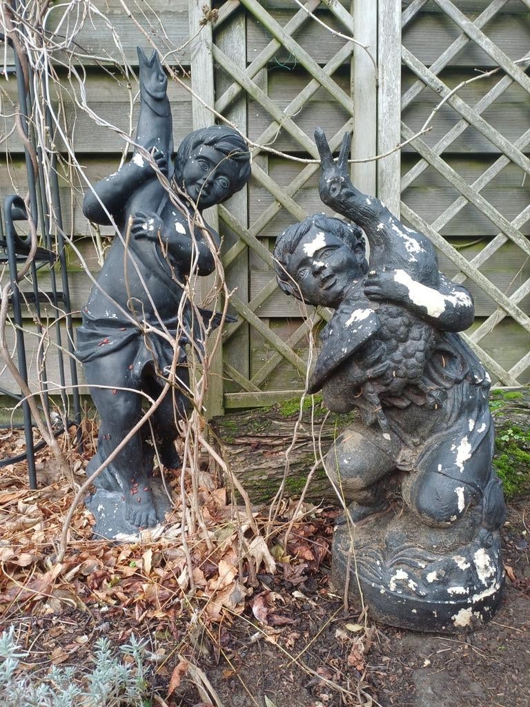 2 tuinornamenten in kunststof, Antiek en Kunst, Ophalen