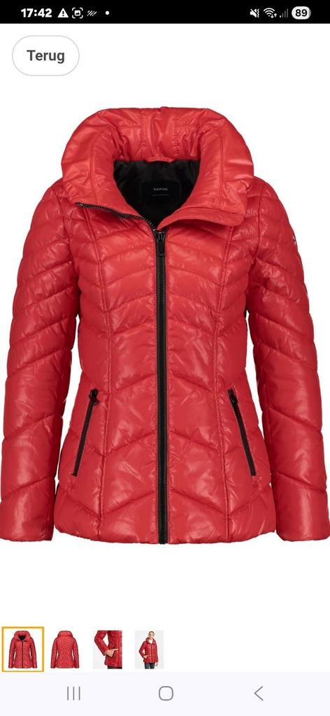 Taifun poppyred gewatteerde donsjas, Ophalen of Verzenden