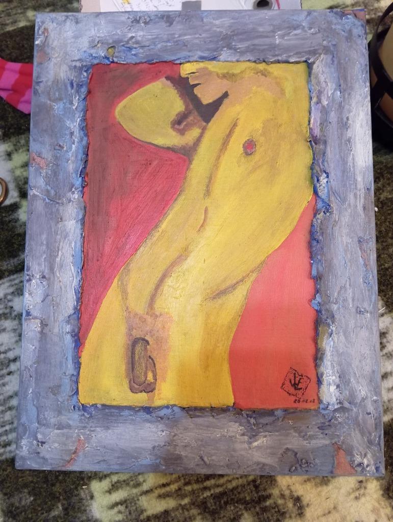 schilderij naakte man, Antiek en Kunst, Ophalen of Verzenden