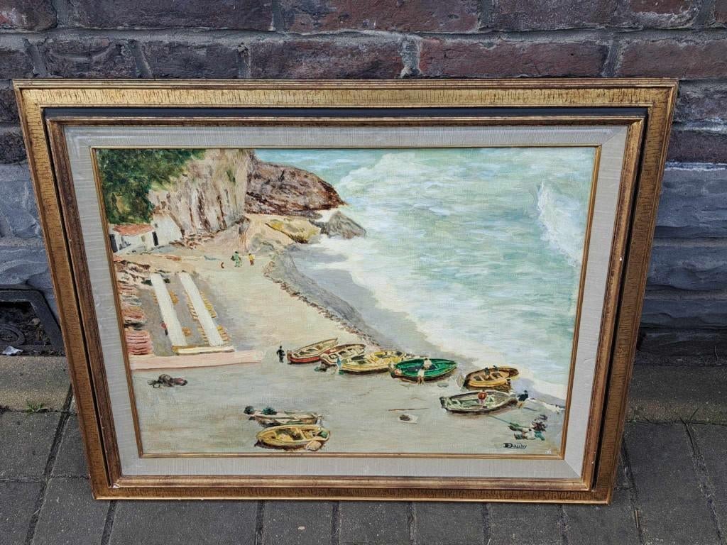 huile sur toile signe eugene dauby, Ophalen of Verzenden