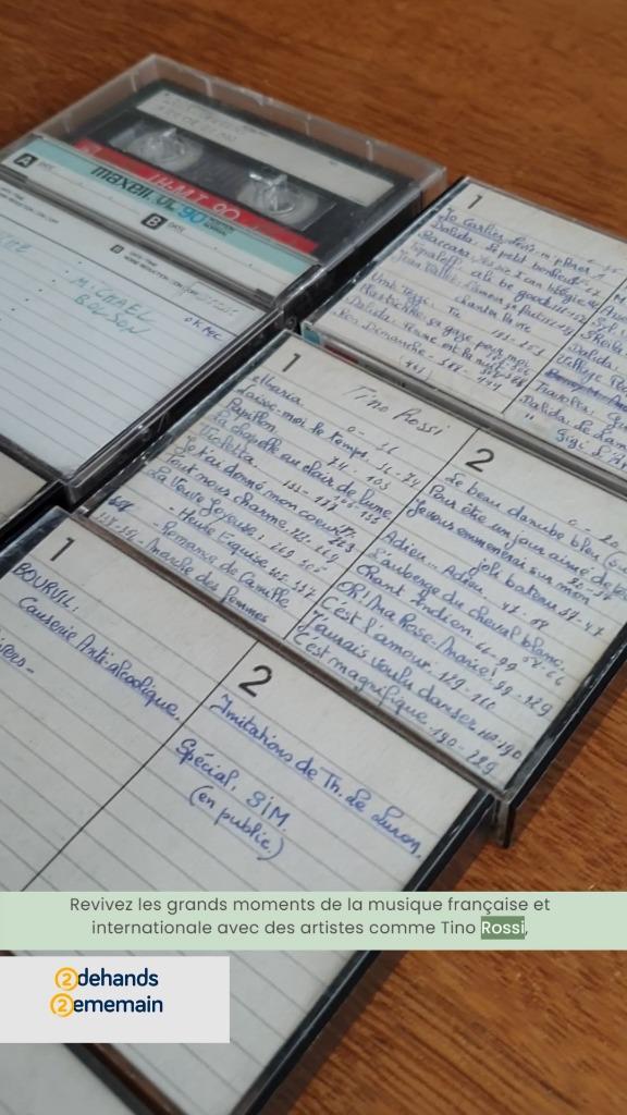 Een set van 11 audiocassettes met oude liedjes, Cd's en Dvd's, Cassettebandjes, Gebruikt, Voorbespeeld, Overige genres, 2 t/m 25 bandjes