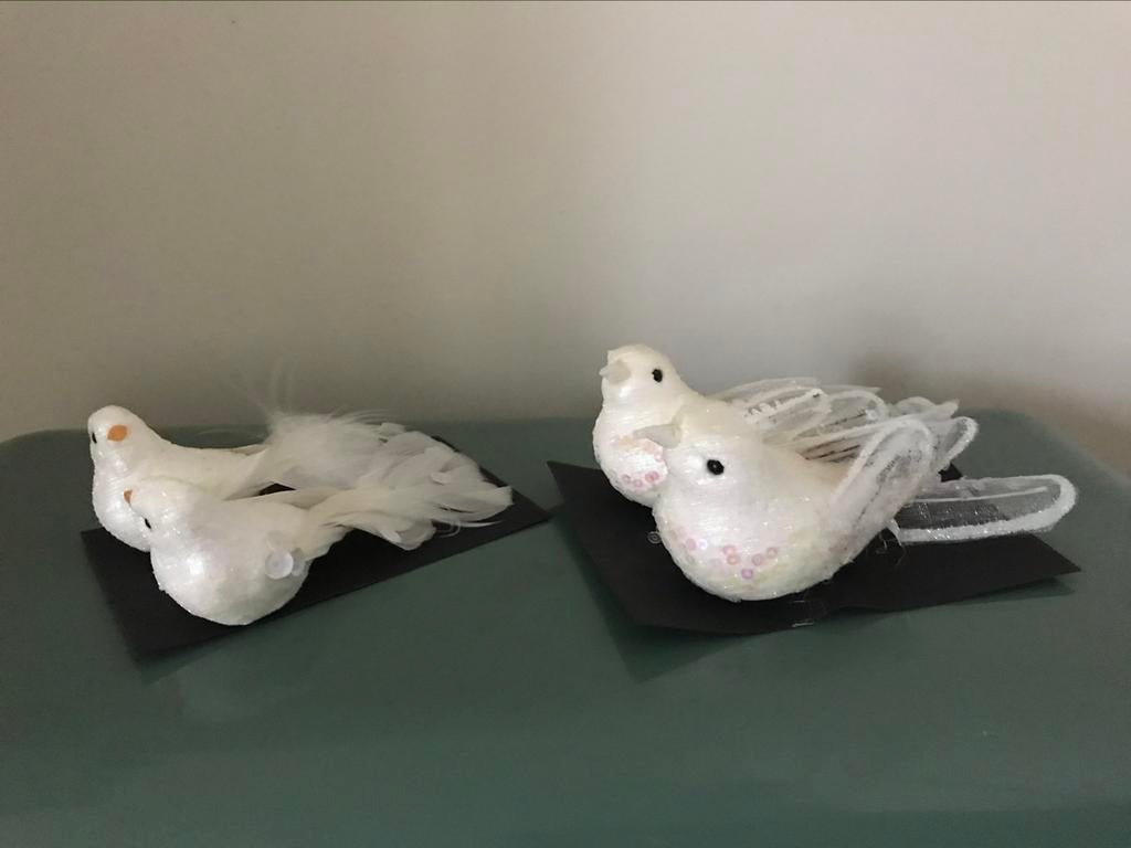 Set van 4 vogeltjes knijpers kerst kerstdecoratie, Diversen, Ophalen of Verzenden, Nieuw