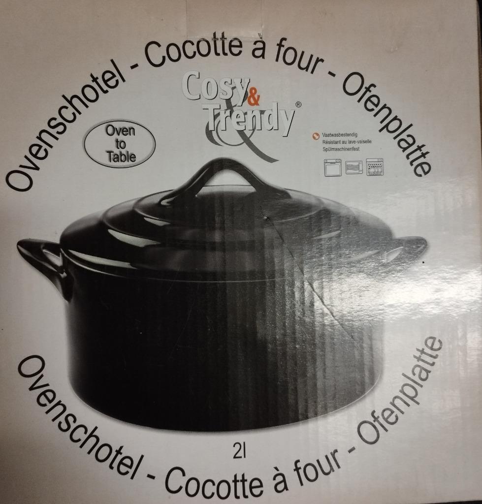 Cosy & Trendy ronde zwarte ovenschotel (2 liter) met deksel, Ophalen, Nieuw, Schaal of Schalen, Overige stijlen