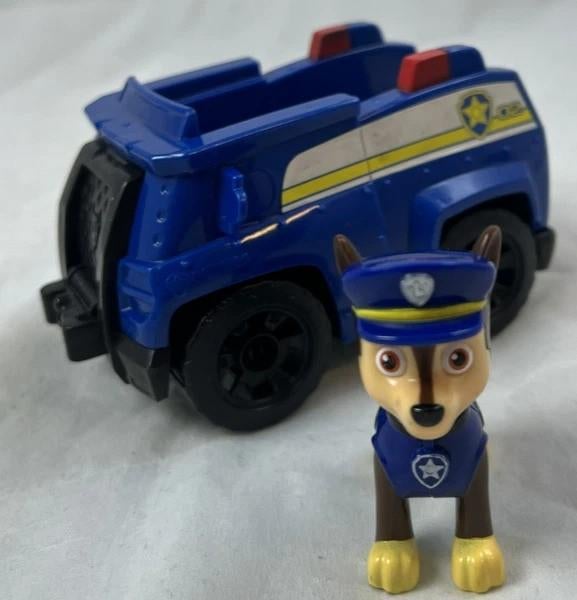 Paw Patrol Chase Politieauto figuur en auto Spin Master, Kinderen en Baby's, Speelgoed | Actiefiguren, Zo goed als nieuw, Verzenden