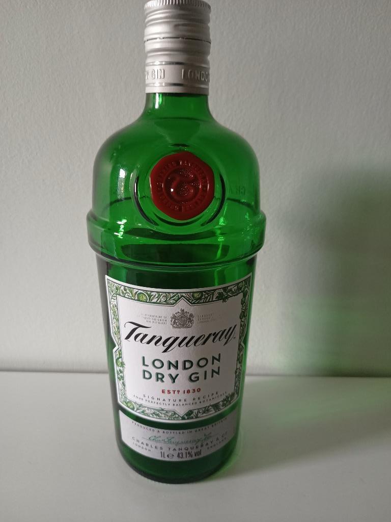 Bouteille vide de Tanqueray London Dry Gin 1L 43,1%, Envoi, Utilisé, Emballage