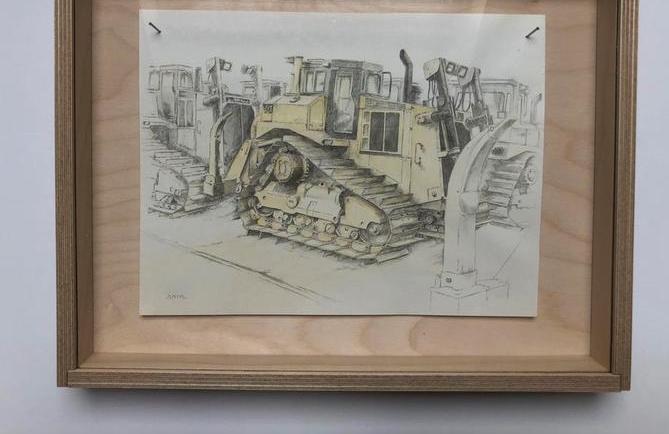 Caterpillar + kader, Antiek en Kunst, Kunst | Schilderijen | Modern, Ophalen of Verzenden