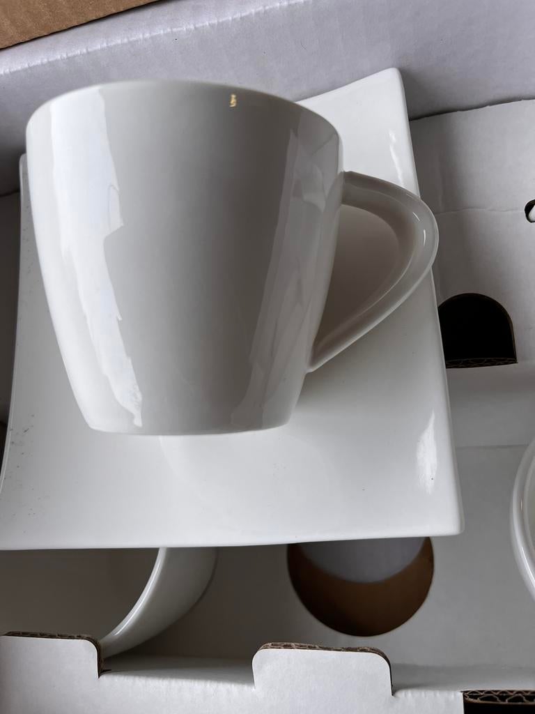 Saeco Koffietassen met onderbordjes set van 4, Ophalen, Nieuw, Effen, Kop(pen) en/of Schotel(s)