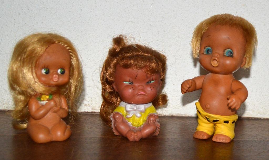 3 Vinyl poppetjes, Japan jaren ' 60- 70, Verzamelen, Poppetjes en Figuurtjes, Ophalen of Verzenden, Zo goed als nieuw