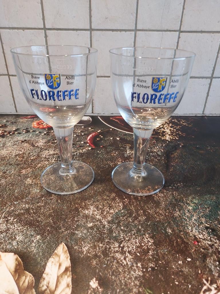 Floreffe bierglazen, Ophalen of Verzenden, Zo goed als nieuw, Bierglas