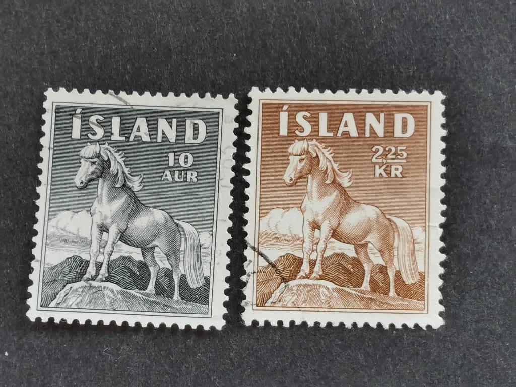 Islande 1958 - Poney islandais, Timbres & Monnaies, Timbres | Europe | Scandinavie, Enlèvement ou Envoi, Islande, Affranchi