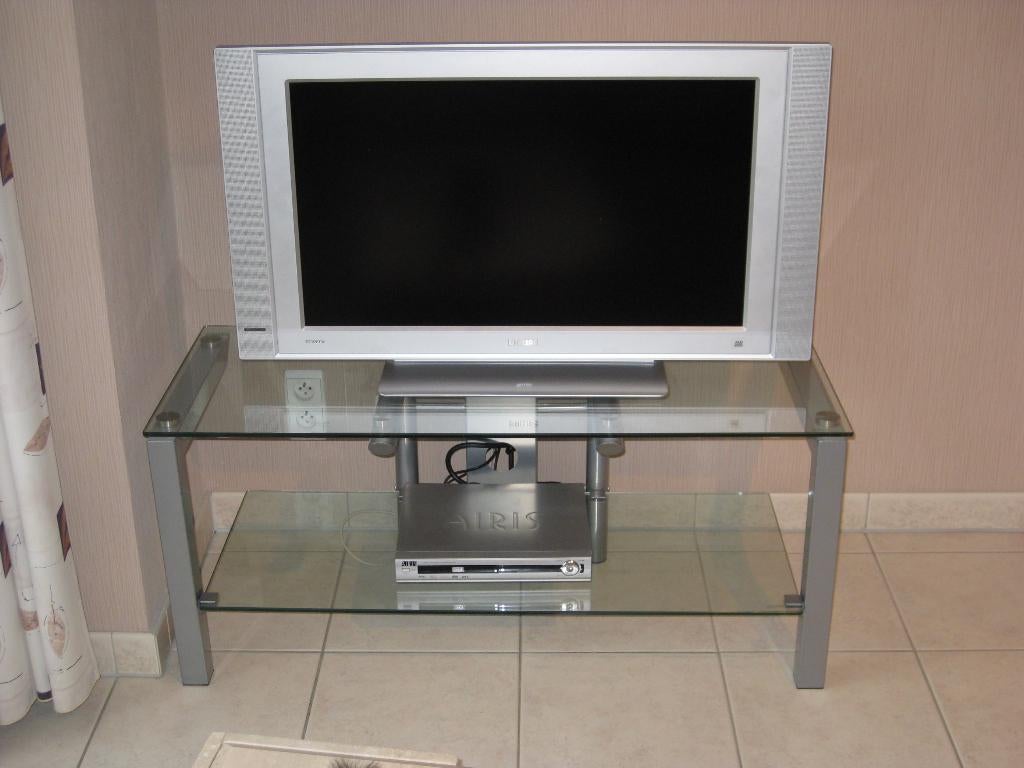 meuble TV en verre, Maison & Meubles, Armoires | Mobilier de télévision, Comme neuf, Moins de 100 cm, 100 à 150 cm, 25 à 50 cm