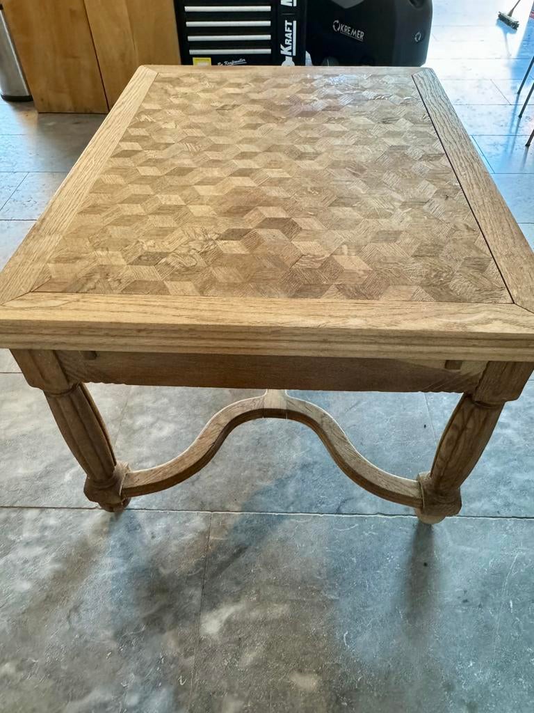 Eetkamertafel gezandstraald, Ophalen