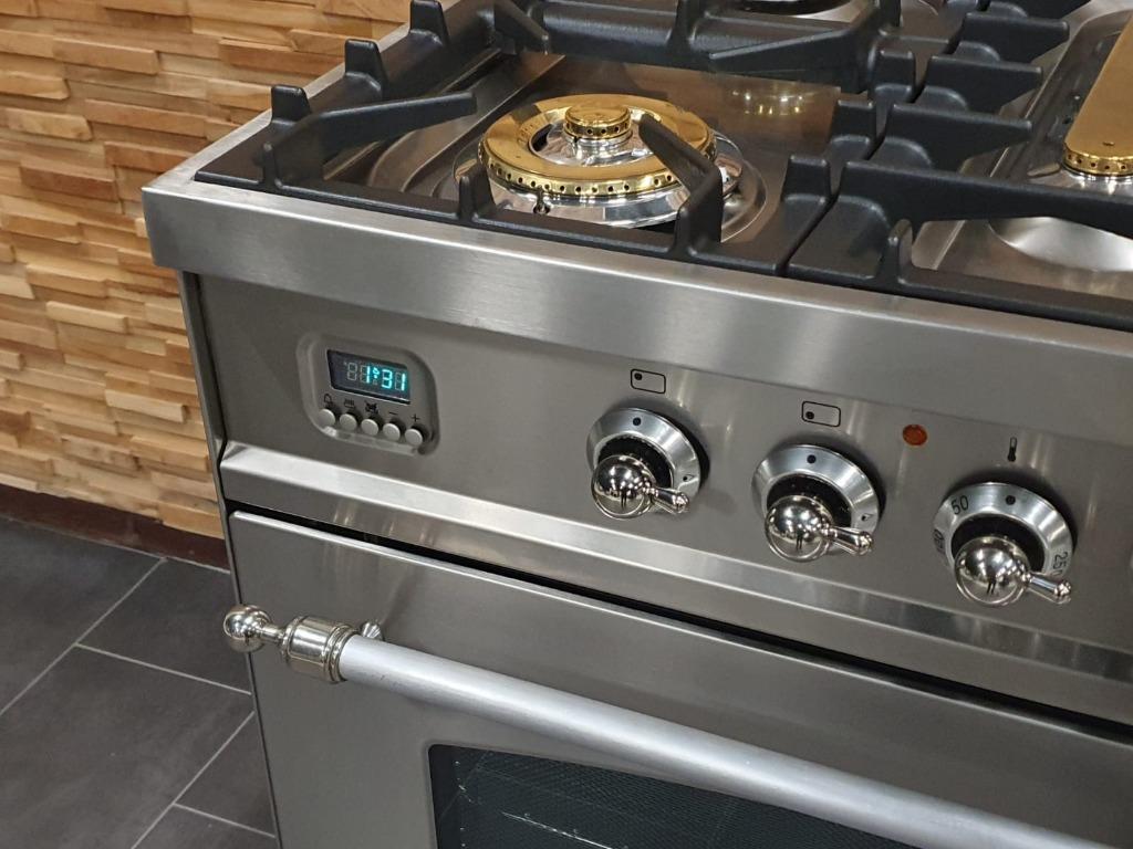 Poêle Boretti deluxe 80cm  acier inoxydable classique 1 four, Gaz, Enlèvement ou Envoi, Plaque chauffante, Comme neuf