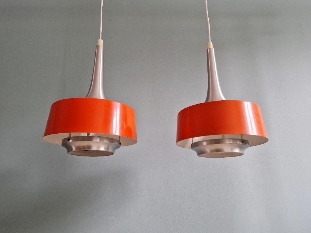 Paar Scandinavische hangers van geborsteld aluminium, Ophalen of Verzenden