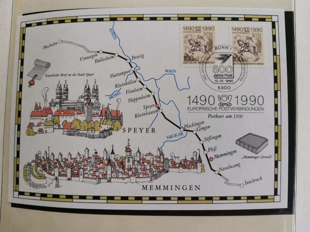 Berlijn 1990 - kaart 1e postverbinding Mechelen-Innsbruck, Ophalen of Verzenden, 1990 tot heden, Gestempeld