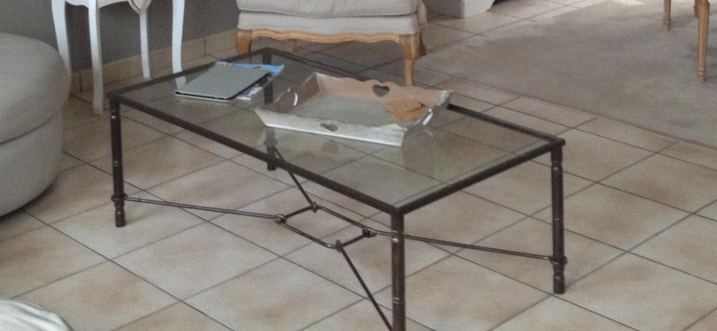 Table de salon rectangulaire, 100 à 150 cm, Moins de 50 cm, Verre, Enlèvement