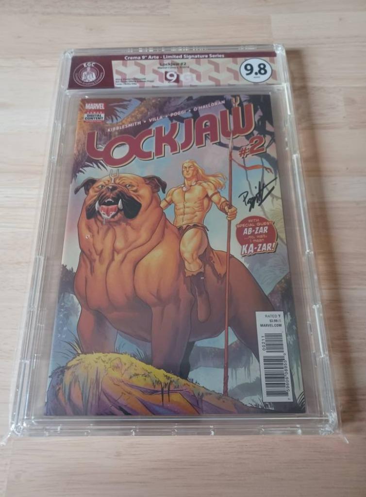 Lockjaw 2 custom label graded & signed 9.8 (2018), Neuf, Marvel comics, Enlèvement ou Envoi, Comics