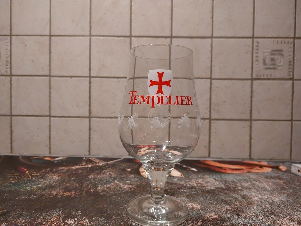 Bierglas Tempelier, Verzamelen, Ophalen of Verzenden, Zo goed als nieuw, Bierglas