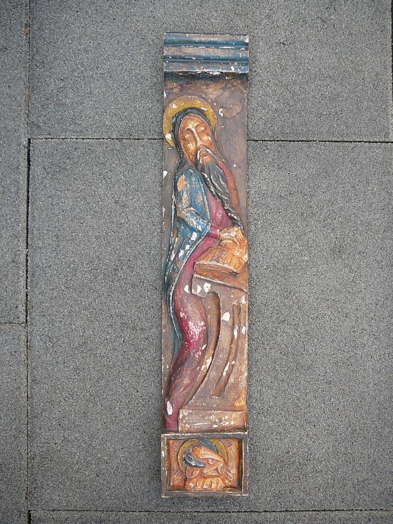 eiken sculptuur apostel, Ophalen