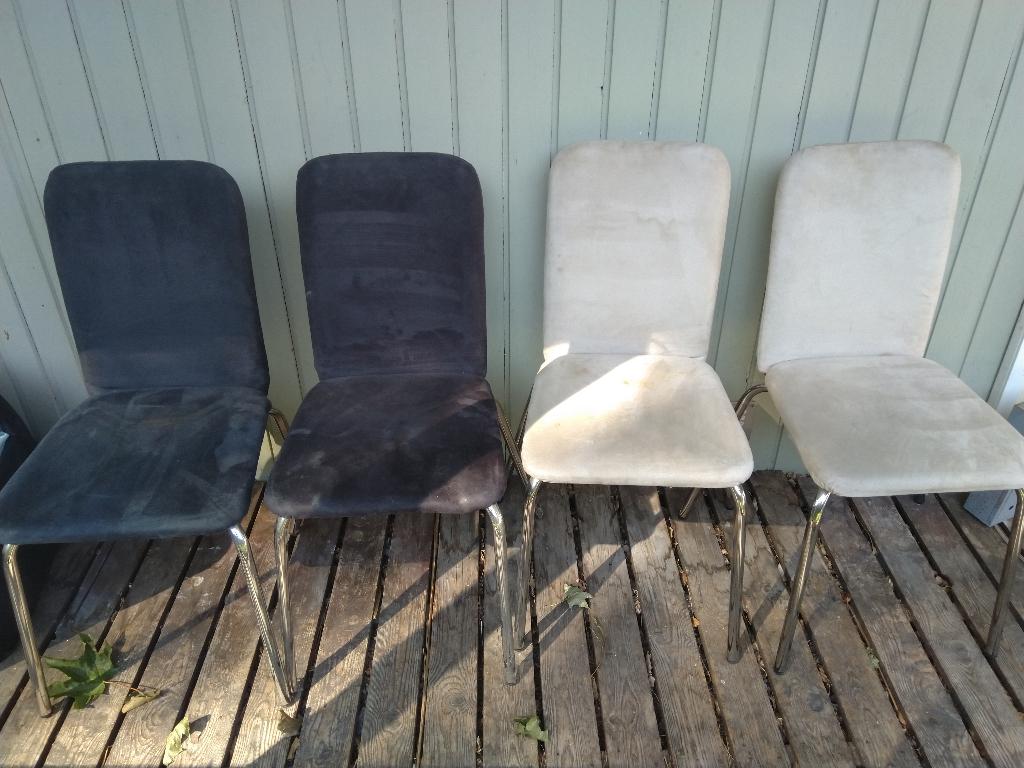 Chaises de salle à manger en velours, Gris, Synthétique, Deux, Enlèvement