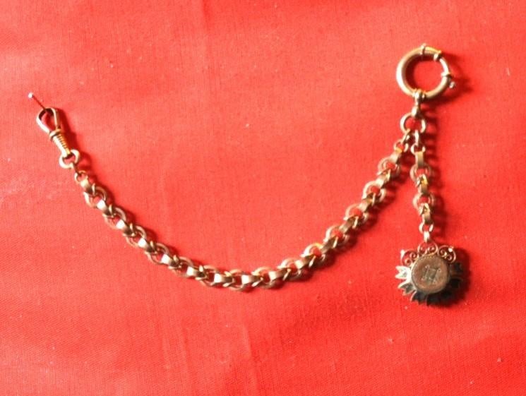 ancienne chaine de montre gousset avec medaille, Bijoux, Sacs & Beauté, Enlèvement ou Envoi, Or, Autres types
