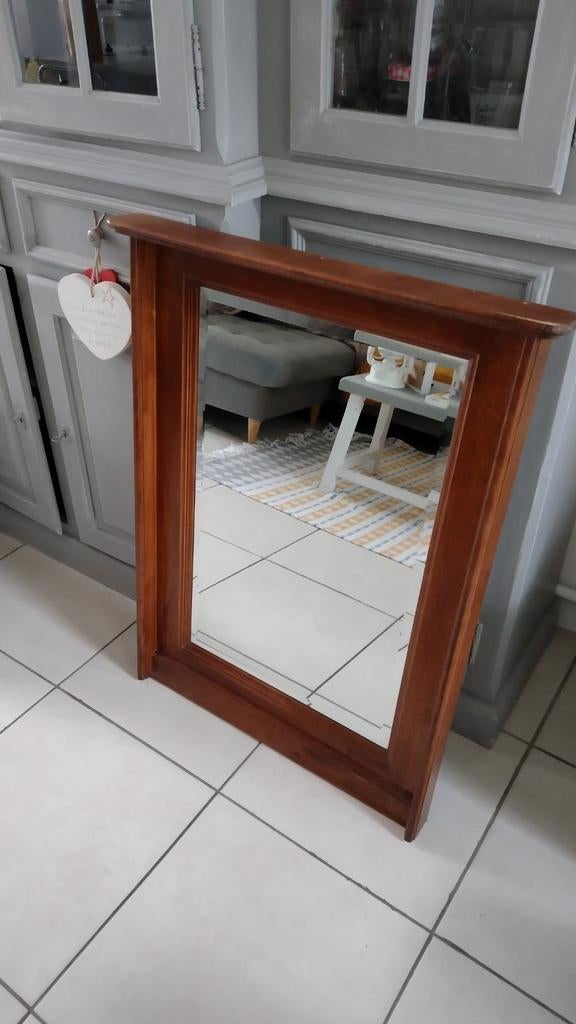Antieke spiegel met geslepen glas, Antiek en Kunst, Ophalen
